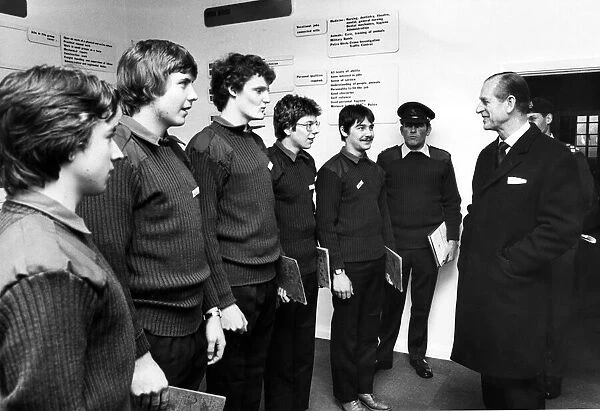 The Duke of Edinburgh chats to young soldiers, including Glenn Croston