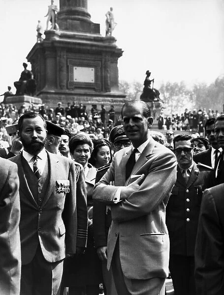 The Duke of Edinburgh with some of the crowd during his visit to Mexico City
