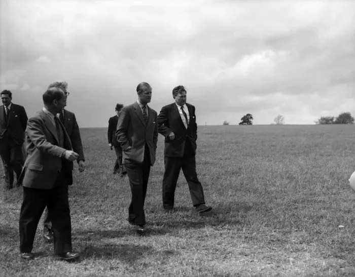 Framed Print : The Duke of Edinburgh at Nympsfield, headquarters of the Bristol Gliding Club