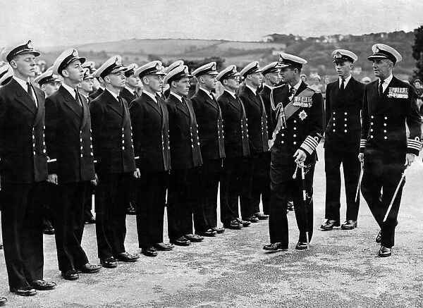 The Duke of Edinburgh presents the Queens Colour to the Britannia Royal Naval