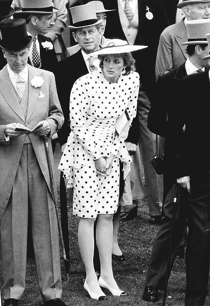 The Duke of Edinburgh, Prince Philip as Ascot races with Princess Diana