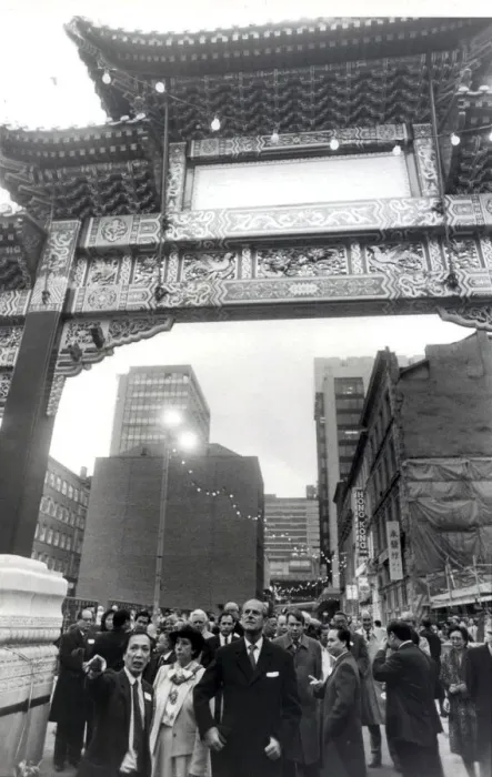 Framed Print : The Duke of Edinburgh. Prince Philip opening the oriental area of Manchester Framed Print : The Duke of Edinburgh. Prince Philip opening the oriental area of Manchester