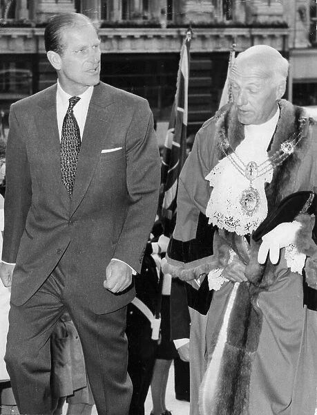 The Duke of Edinburgh. Prince Philip pictured with The Lord Mayor of London. June 1974