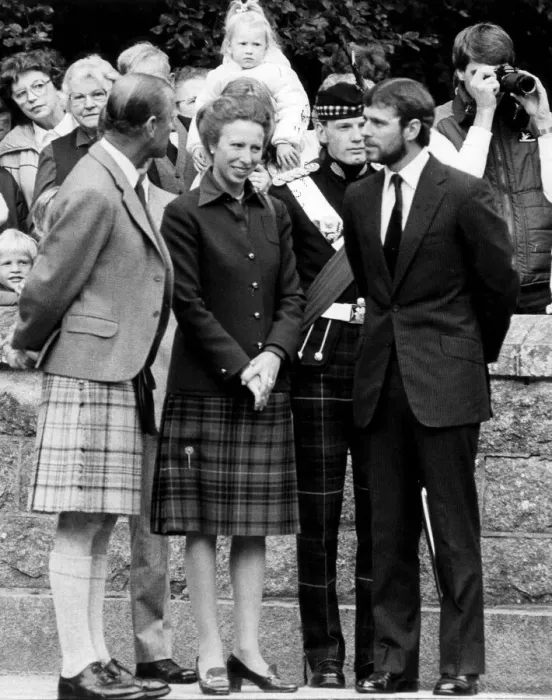 Framed Print : The Duke of Edinburgh. Prince Philip with Princess Anne and Prince Andrew (beard)