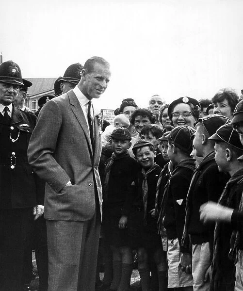 Duke of Edinburgh, Prince Philip, visiting Oldbury, West Midlands