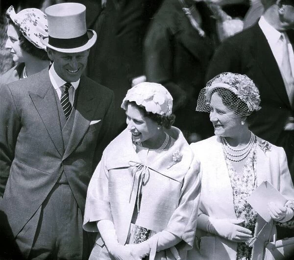 The Duke of Edinburgh, Prince Phillip, The Queen & Queen mother at Epsom racetrack
