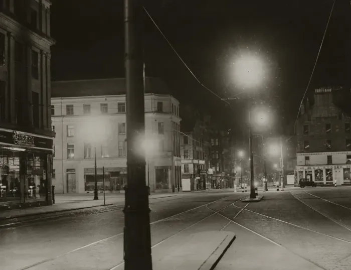 Framed Print : Dundee High Street by night street lights Architecture Buildings