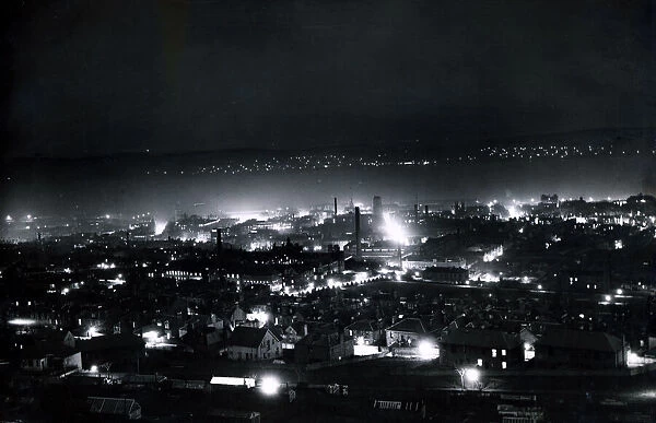 Dundee at night view of the city by night aerial view light pollution