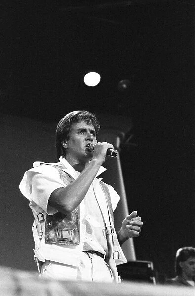 Duran Duran in Concert at Villa Park, Birmingham, Saturday 23rd July 1983. Simon Le Bon