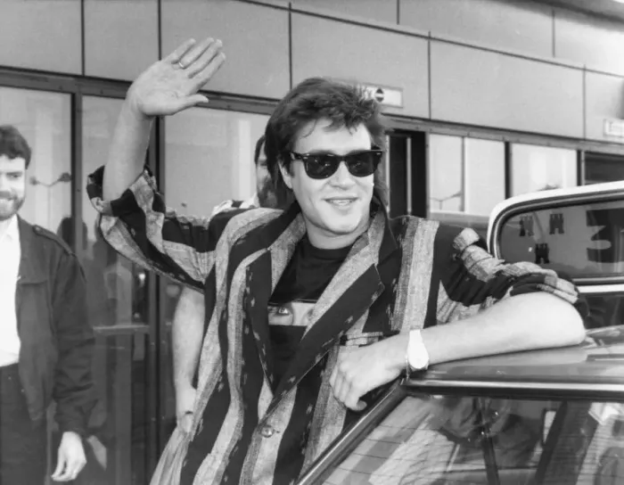 Framed Print : Duran Duran singer Simon le Bon arriving at Newcastle Airport