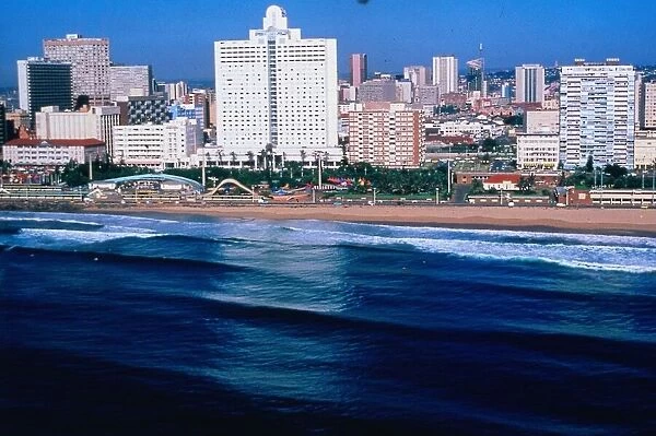 Durban South Africa October 1993 view of the city from the sea