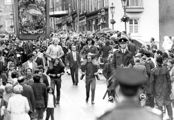 Framed Print : Durham Miners Gala - Crowds mingle with the gala marchers Framed Print : Durham Miners Gala - Crowds mingle with the gala marchers