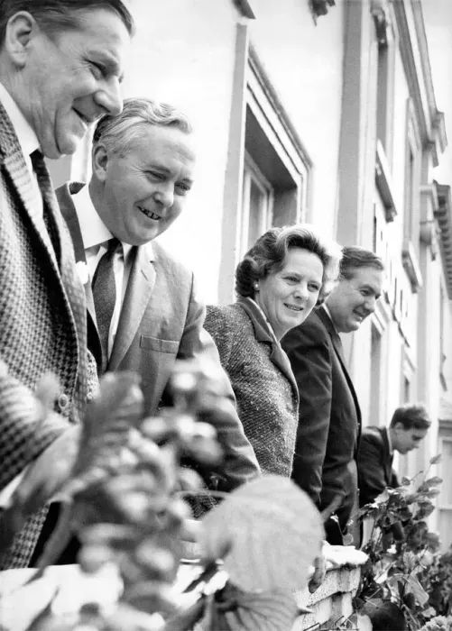 Framed Print : Durham Miners Gala - Harold Wilson watches the crowd pass by Framed Print : Durham Miners Gala - Harold Wilson watches the crowd pass by
