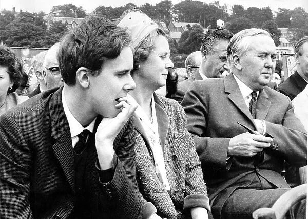 Durham Miners Gala - Harold Wilson with his wife and son Giles before the speeches