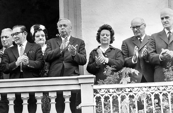 Durham Miners Gala - Mr and Mrs Harold Wilson watch the gala pass by