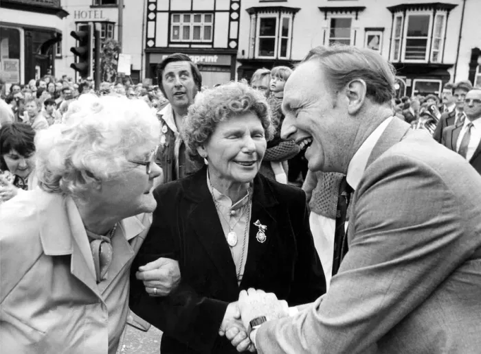 Framed Print : Durham Miners Gala - Neil Kinnock is greeted by well-wishers
