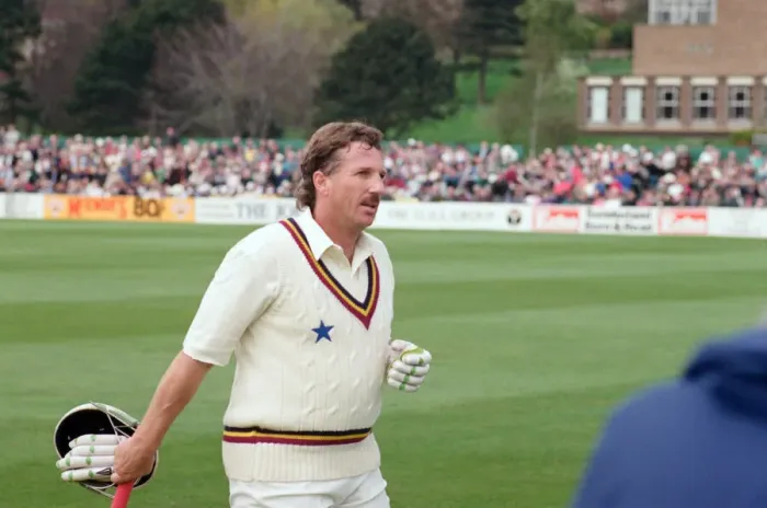 Framed Print : Durham v Lancashire, First Class Cricket challenge. 19th April 1992