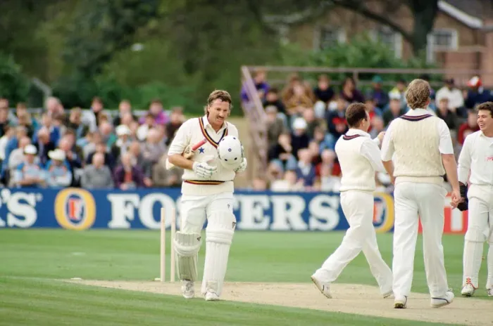Framed Print : Durham v Lancashire, First Class Cricket challenge. 19th April 1992