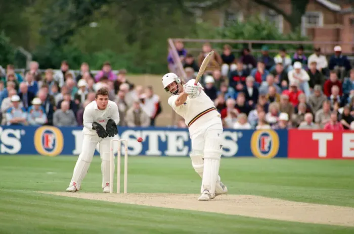 Framed Print : Durham v Lancashire, First Class Cricket challenge. 19th April 1992