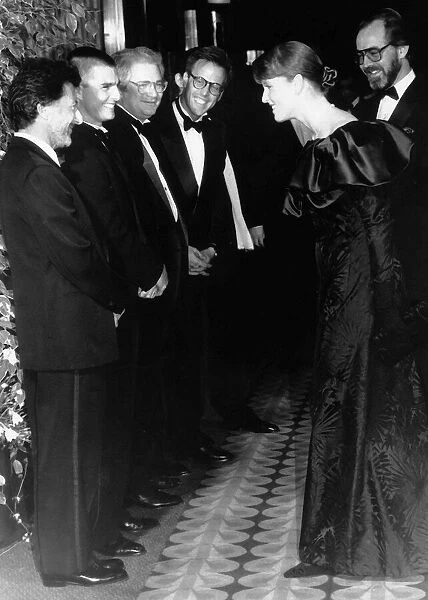 Dustin Hoffman meets Duchess of York 1989 at premiere of film Rain Man