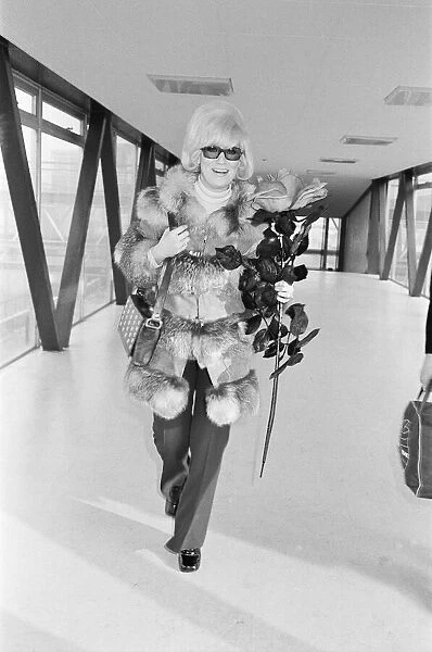 Dusty Springfield arrives at Heathrow Airport in London, from the USA