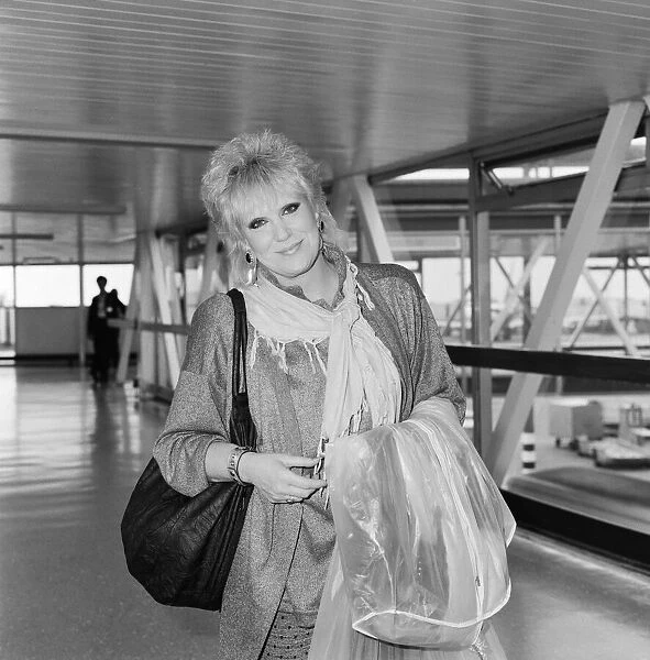 Dusty Springfield, singer, pictured at London Heathrow Airport