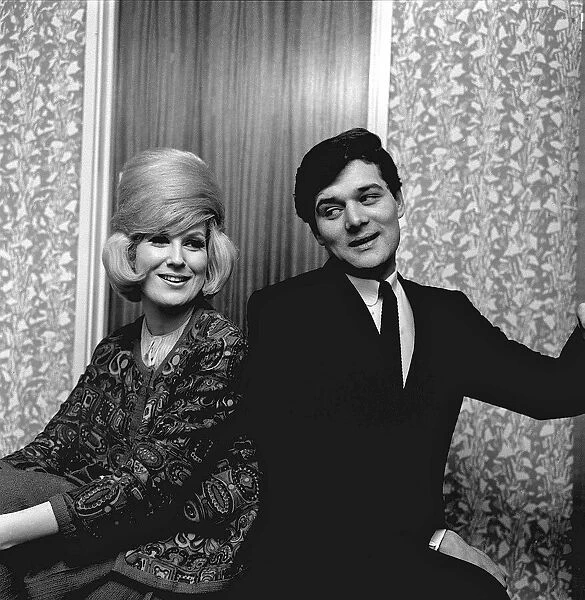 Dusty Springfield singer with pop star Eden Kane Feb 1964 in her dressing room at