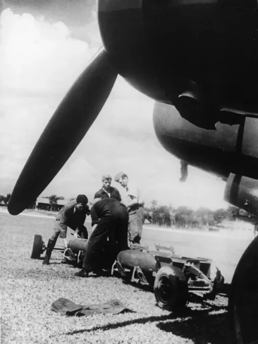 Framed Print : Dutch airplanes on an airfield in British Malaya. World War Two