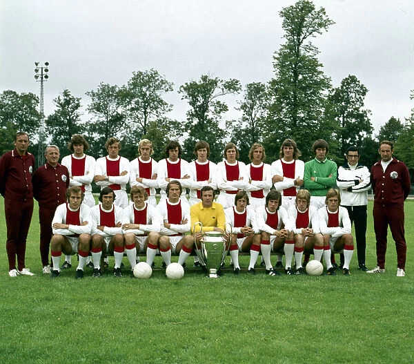 Dutch club side Ajax of Amsterdam pose for a team group photograph January 1972