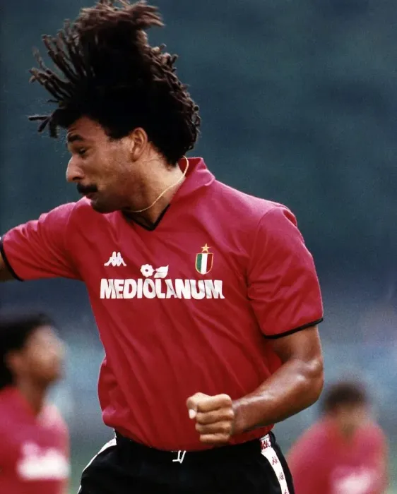 Framed Print : Dutch footballer Ruud Gullit in action for his club side AC Milan 31st July 1988 Framed Print : Dutch footballer Ruud Gullit in action for his club side AC Milan 31st July 1988