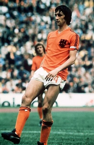 Dutch legend Johan Cruyff in action for Holland during the 1974 World Cup Finals