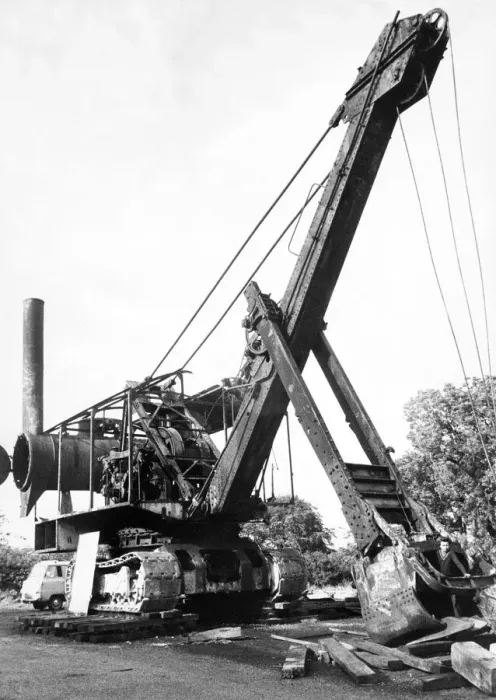 Framed Print : Dwarfed by the bucket at this giarnt 100 ton steam powered excavator is 14 year old Framed Print : Dwarfed by the bucket at this giarnt 100 ton steam powered excavator is 14 year old