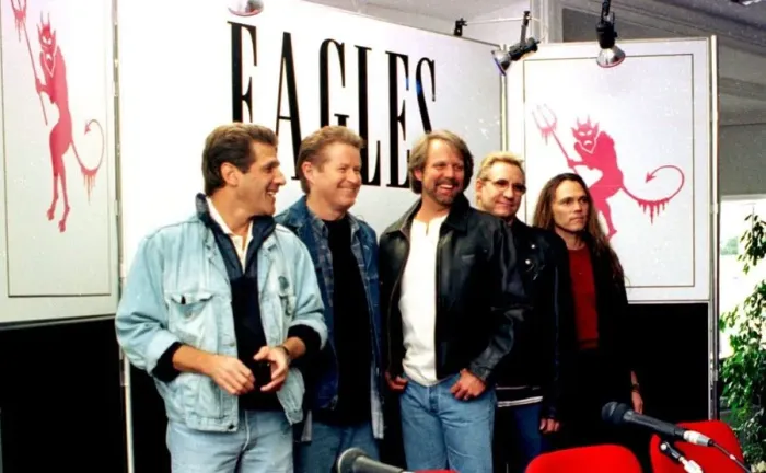 Framed Print : Eagles pop group in Dublin prior to European tour 1996 Framed Print : Eagles pop group in Dublin prior to European tour 1996
