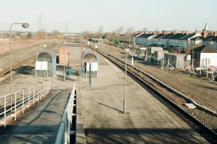 Framed Print : Eaglescliffe railway station, Eaglescliffe, Stockton on Tees, 25th January 1994 Framed Print : Eaglescliffe railway station, Eaglescliffe, Stockton on Tees, 25th January 1994