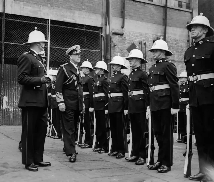 Framed Print : Earl Mountbatten, Admiral of the Fleet, moves through the Guard of Honour to be Framed Print : Earl Mountbatten, Admiral of the Fleet, moves through the Guard of Honour to be
