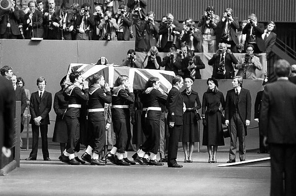 Earl Mountbatten Funeral 1979 The Royal Navy Troops carry the Coffin