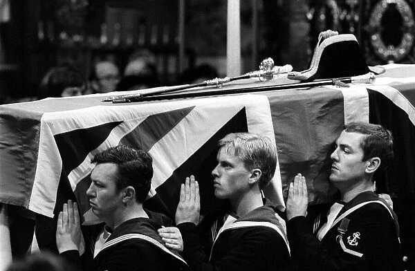 Earl Mountbatten Funeral, Sep 1979 The Coffin is carried by the Royal Navy