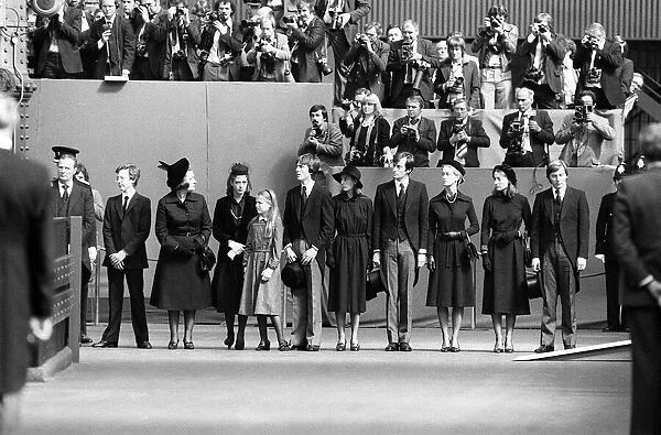 Earl Mountbatten Funeral, Sep 1979 The Family wait for the Coffin to pass