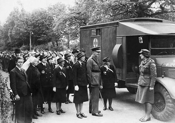 The Earl of Plymouth, Lord Lieutenant of Glamorgan, formally receiving an ambulance