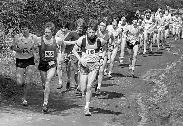 The early leaders in the Guisborough Moors race making their way up Belmangate