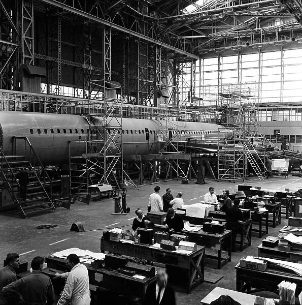 Early stage building of the Concorde 002 British prototype. 26th February 1968