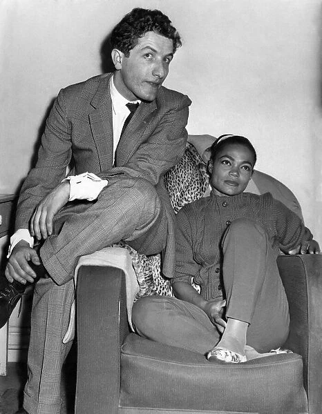 Eartha Kitt and John Hayman with whom the arrived at the London Colliseum for rehearsal