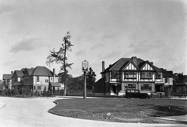 Eastcote Park estate and public house being built in Hillingdon Circa 1936