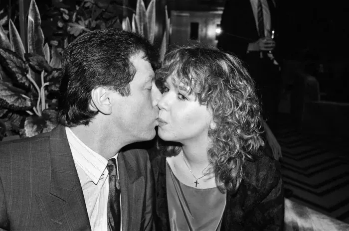 Framed Print : EastEnders stars Leslie Grantham and Susan Tully attend the opening of Paradise Lost