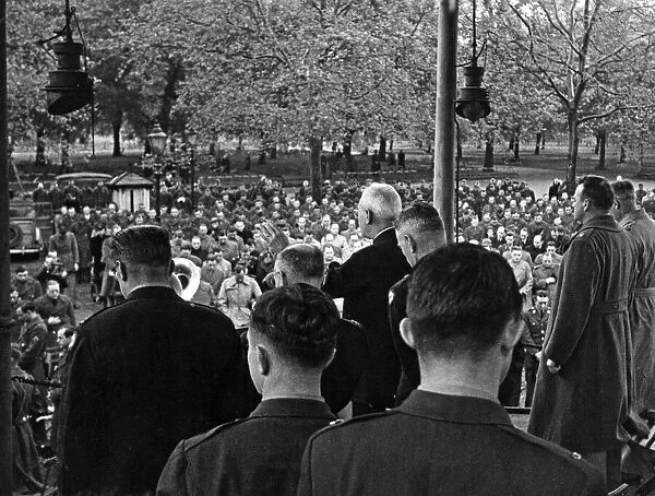 Easter sunrise service at the bandstand in Hyde Park attended by American servicemen