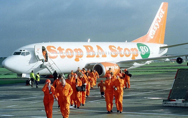Easyjet Demonstration 1998 Easyjet Boeing 737 300 Aircraft at Brussels Airport - with