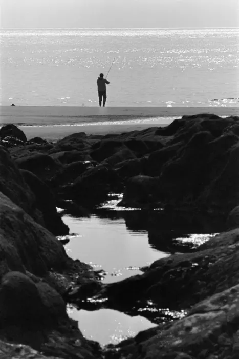 Framed Print : Ebbw Vale, Wales. Sea angler tries his luck off the mumbles of Ebbw Vale, 11th March 1971 Framed Print : Ebbw Vale, Wales. Sea angler tries his luck off the mumbles of Ebbw Vale, 11th March 1971