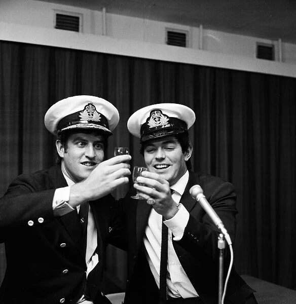 Ed Stewart and Tony Blackburn launch the 1968 Christmas broadcast personal message scheme