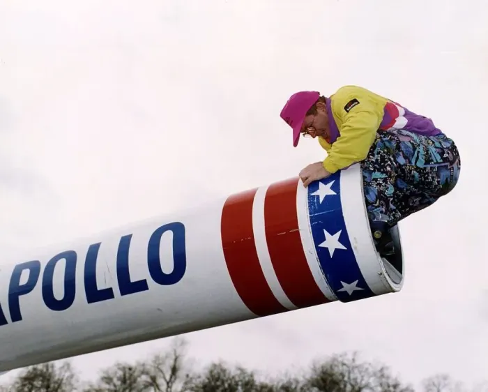 Framed Print : Eddie Edwards enters as a human cannonball