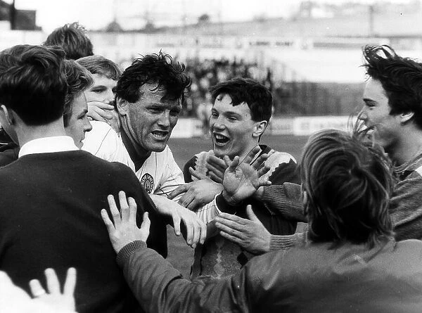 Eddie Gray Leeds Manager mobbed by fans after playing his last game for Leeds